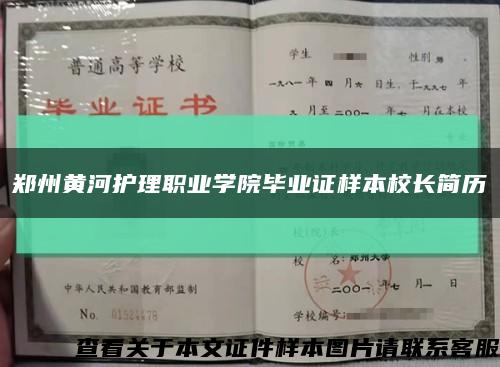 鄭州黃河護理職業學院畢業證樣本校長簡歷縮略圖