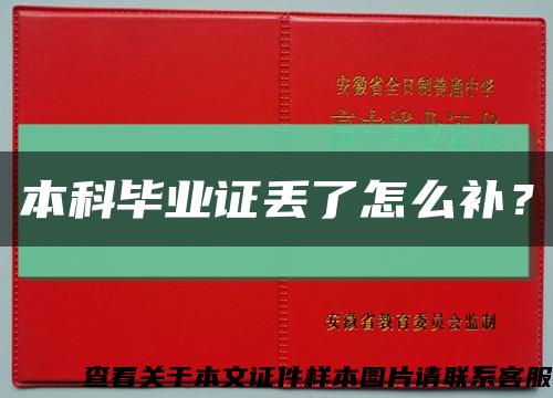 本科畢業證丟了怎么補？縮略圖