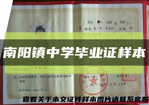 南陽鎮中學畢業證樣本縮略圖
