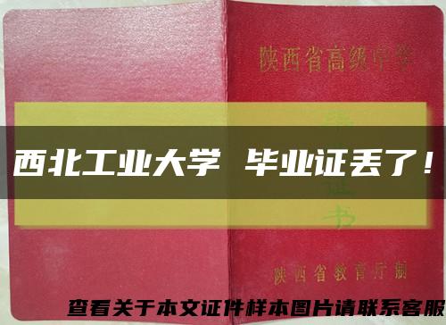 西北工業大學 畢業證丟了！縮略圖