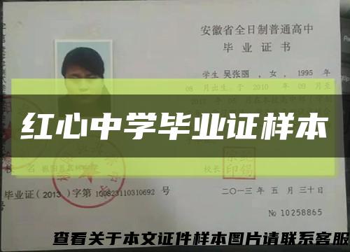 紅心中學畢業證樣本縮略圖