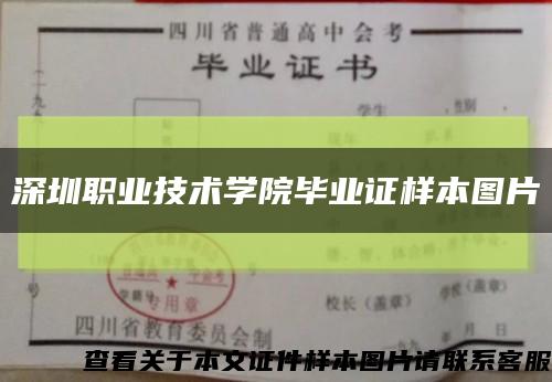 深圳職業技術學院畢業證樣本圖片縮略圖