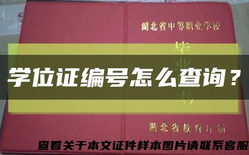 學位證編號怎么查詢？縮略圖