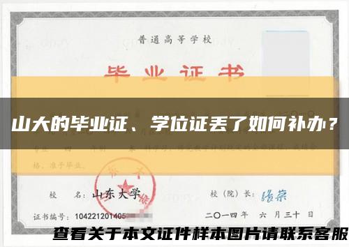 山大的畢業證、學位證丟了如何補辦？縮略圖
