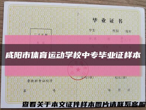 咸陽市體育運動學校中專畢業證樣本縮略圖