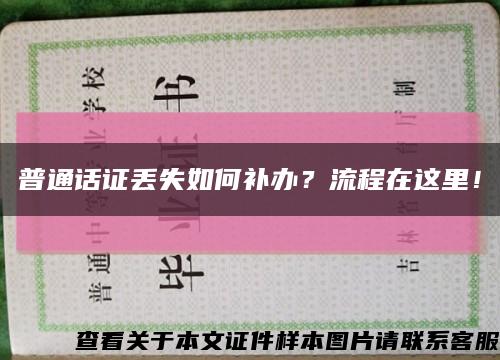 普通話證丟失如何補辦？流程在這里！縮略圖