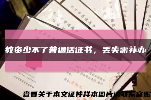 教資少不了普通話證書，丟失需補辦縮略圖