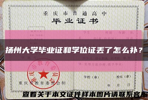 揚州大學畢業證和學位證丟了怎么補？縮略圖