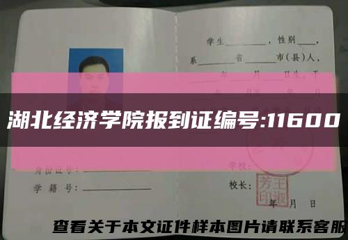 湖北經濟學院報到證編號:11600縮略圖