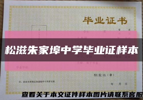 松滋朱家埠中學畢業證樣本縮略圖