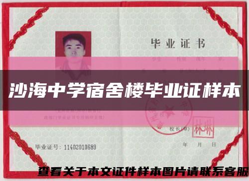 沙海中學宿舍樓畢業證樣本縮略圖