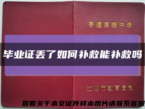 畢業證丟了如何補救能補救嗎縮略圖
