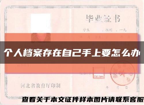 個人檔案存在自己手上要怎么辦縮略圖