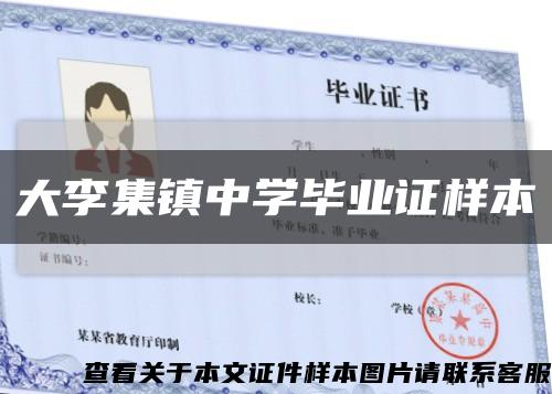 大李集鎮中學畢業證樣本縮略圖