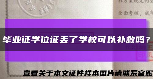 畢業證學位證丟了學?？梢匝a救嗎？縮略圖