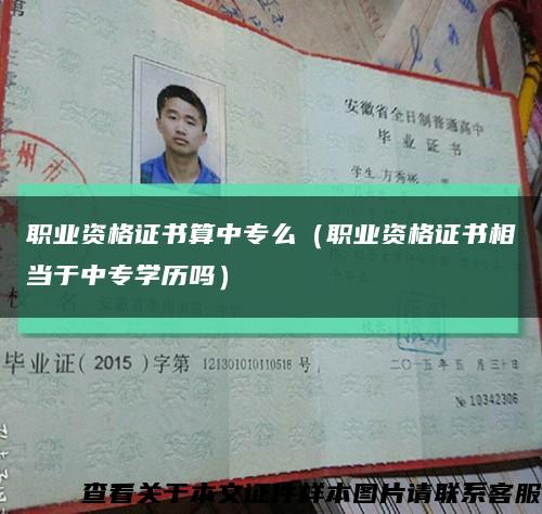 職業資格證書算中專么（職業資格證書相當于中專學歷嗎）縮略圖