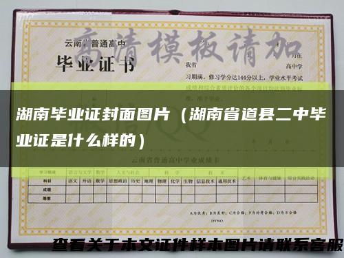 湖南畢業證封面圖片（湖南省道縣二中畢業證是什么樣的）縮略圖