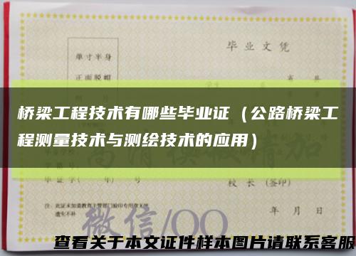 橋梁工程技術有哪些畢業證（公路橋梁工程測量技術與測繪技術的應用）縮略圖