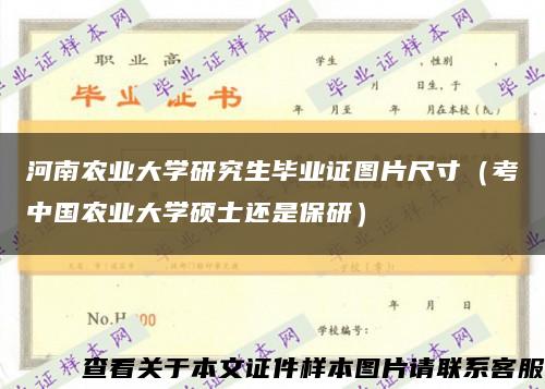 河南農業大學研究生畢業證圖片尺寸（考中國農業大學碩士還是保研）縮略圖