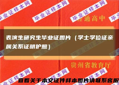 表演生研究生畢業證圖片（學士學位證親屬關系證明護照）縮略圖