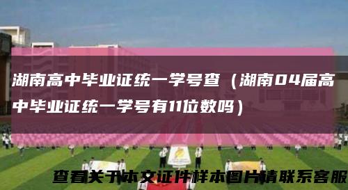 湖南高中畢業證統一學號查（湖南04屆高中畢業證統一學號有11位數嗎）縮略圖