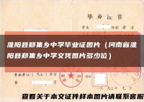 淮陽縣鄭集鄉中學畢業證圖片（河南省淮陽縣鄭集鄉中學文憑圖片多少位）縮略圖