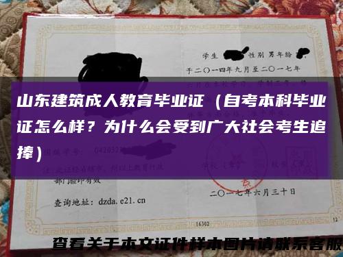 山東建筑成人教育畢業證（自考本科畢業證怎么樣？為什么會受到廣大社會考生追捧）縮略圖