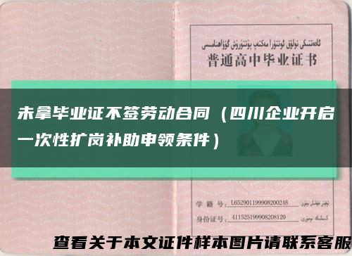 未拿畢業證不簽勞動合同（四川企業開啟一次性擴崗補助申領條件）縮略圖