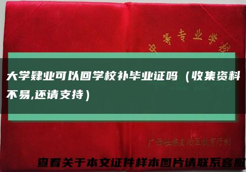 大學肄業可以回學校補畢業證嗎（收集資料不易,還請支持）縮略圖