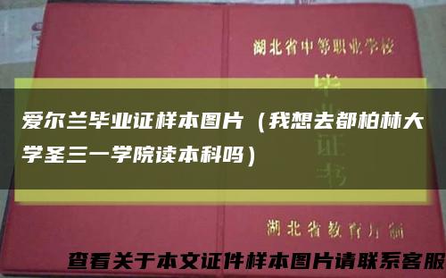 愛爾蘭畢業證樣本圖片（我想去都柏林大學圣三一學院讀本科嗎）縮略圖