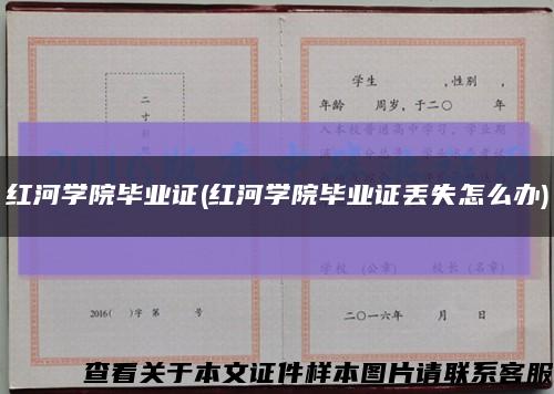 紅河學院畢業證(紅河學院畢業證丟失怎么辦)縮略圖