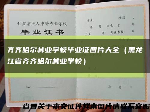 齊齊哈爾林業學校畢業證圖片大全（黑龍江省齊齊哈爾林業學校）縮略圖