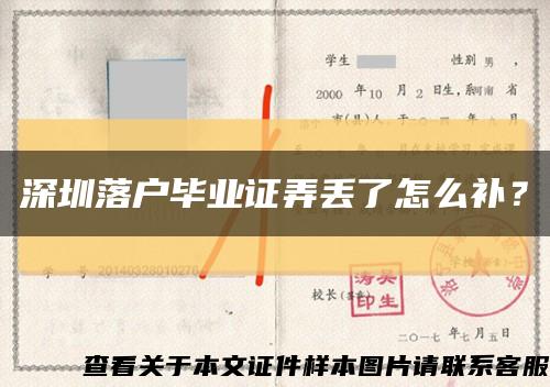深圳落戶畢業證弄丟了怎么補？縮略圖