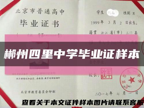 郴州四里中學畢業證樣本縮略圖
