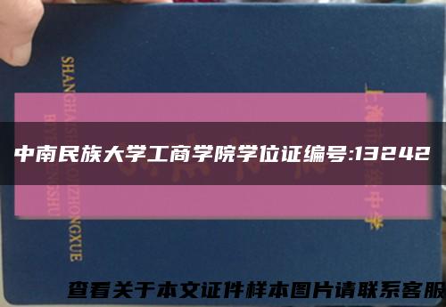 中南民族大學工商學院學位證編號:13242縮略圖