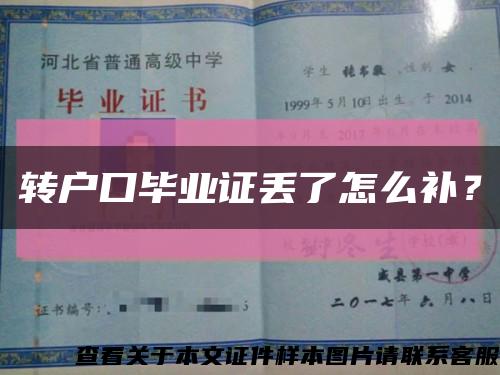 轉戶口畢業證丟了怎么補？縮略圖