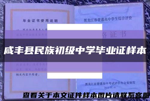 咸豐縣民族初級中學畢業證樣本縮略圖