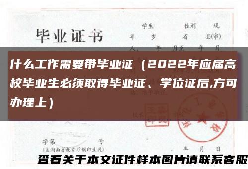 什么工作需要帶畢業證（2022年應屆高校畢業生必須取得畢業證、學位證后,方可辦理上）縮略圖
