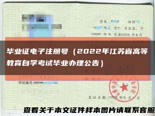 畢業證電子注冊號（2022年江蘇省高等教育自學考試畢業辦理公告）縮略圖