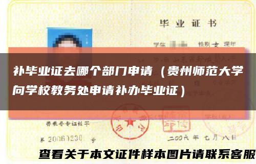 補畢業證去哪個部門申請（貴州師范大學向學校教務處申請補辦畢業證）縮略圖
