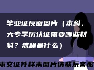 畢業證反面圖片（本科、大專學歷認證需要哪些材料？流程是什么）縮略圖