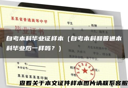 自考本科畢業證樣本（自考本科和普通本科畢業后一樣嗎？）縮略圖