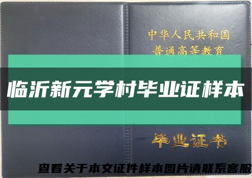 臨沂新元學村畢業證樣本縮略圖