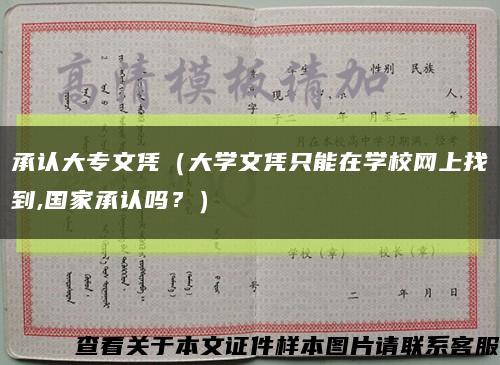 承認大專文憑（大學文憑只能在學校網上找到,國家承認嗎？）縮略圖
