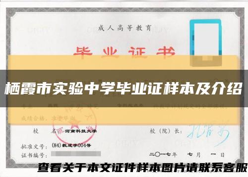 棲霞市實驗中學畢業證樣本及介紹縮略圖