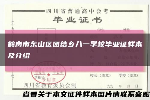鶴崗市東山區團結鄉八一學校畢業證樣本及介紹縮略圖