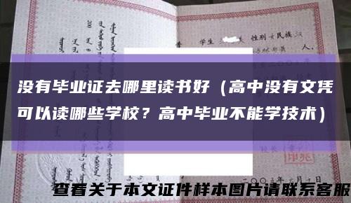 沒有畢業證去哪里讀書好（高中沒有文憑可以讀哪些學校？高中畢業不能學技術）縮略圖