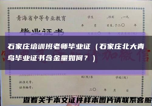 石家莊培訓班老師畢業證（石家莊北大青鳥畢業證書含金量如何？）縮略圖