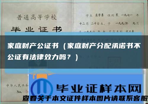 家庭財產公證書（家庭財產分配承諾書不公證有法律效力嗎？）縮略圖
