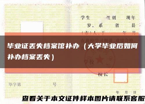 畢業證丟失檔案館補辦（大學畢業后如何補辦檔案丟失）縮略圖